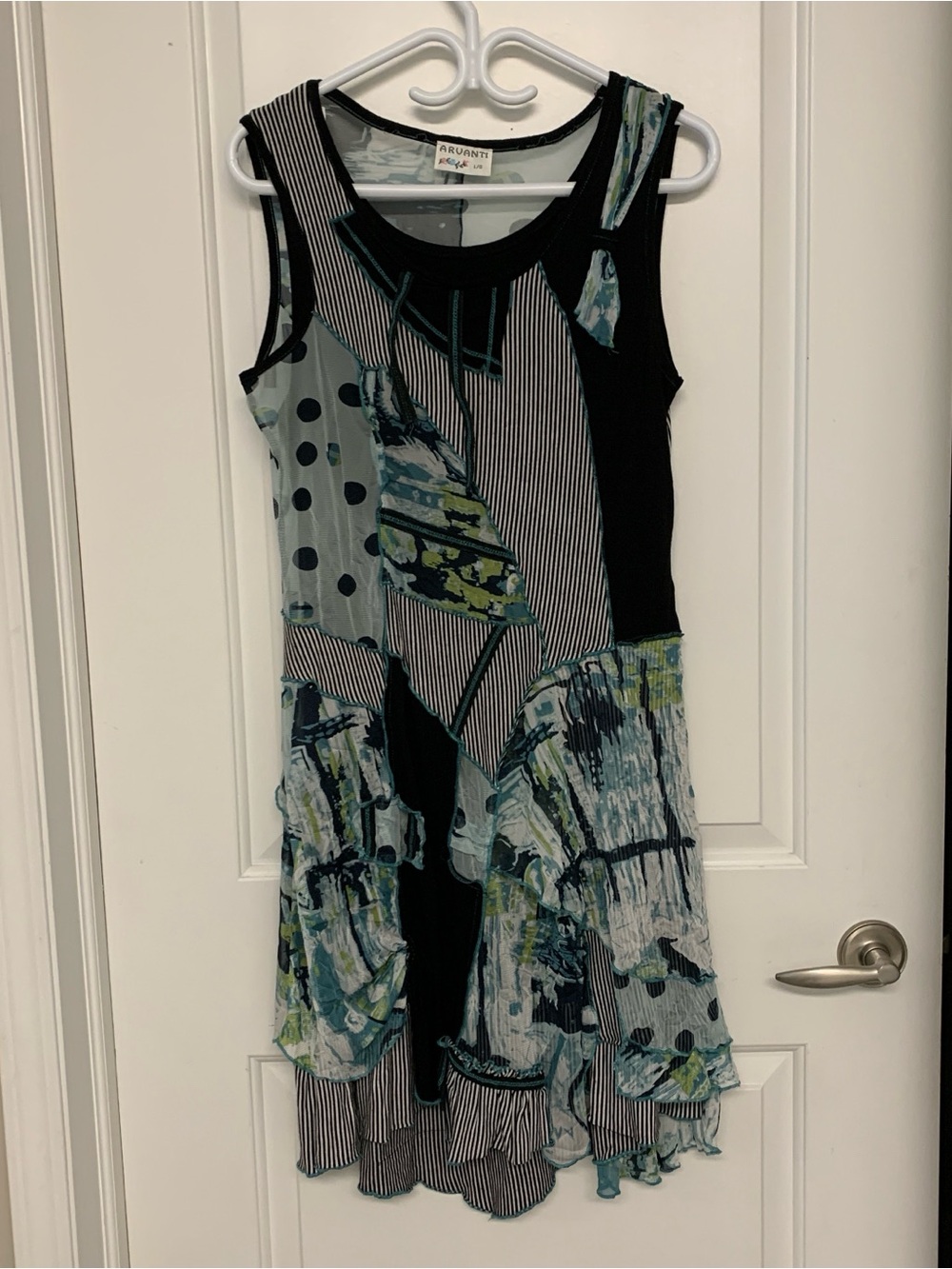 Arvanti Patchwork Asymmetrical Sleeveless Dress